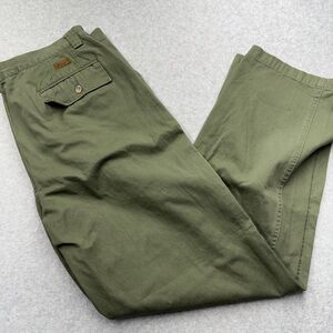 Woolrich Teton Cotton Twill Regular Fit Straight Leg Pants Men's 38 Green Casual